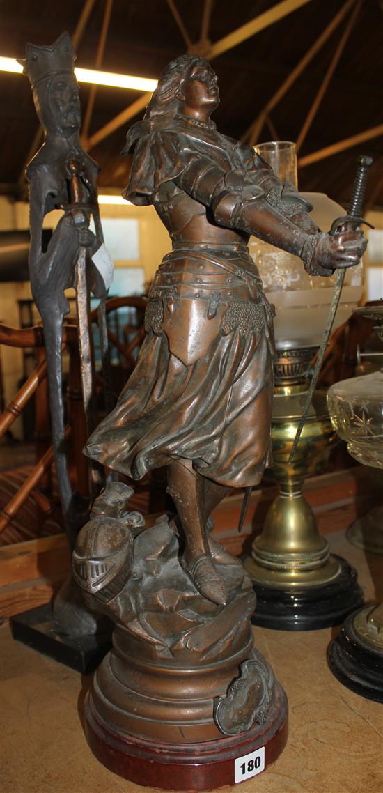 Spelter figure & another